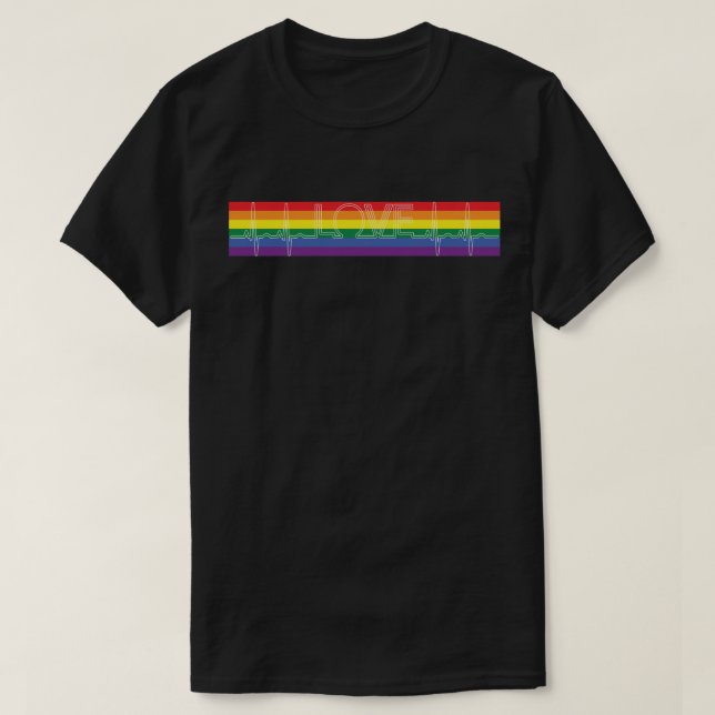PRIDE FLAGGA EKG T SHIRT (Design framsida)