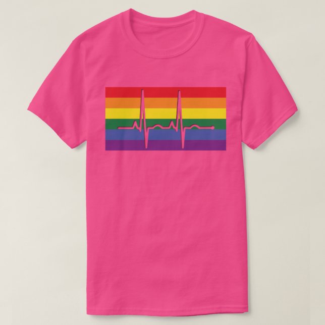 PRIDE FLAGGA EKG T SHIRT (Design framsida)