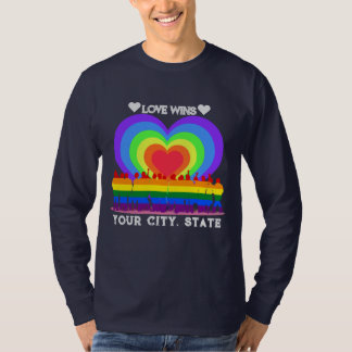Pride Flagga Heart T Shirt
