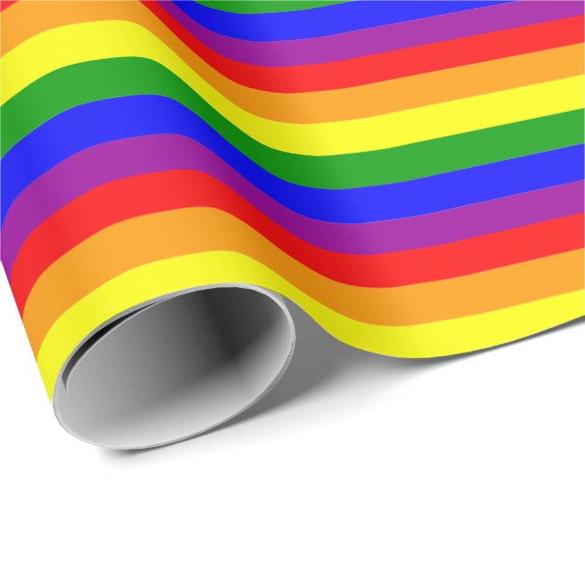 Pride Flagga HGBTQIA+ Rainbow Färg Presentpapper (Rullad Hörn)