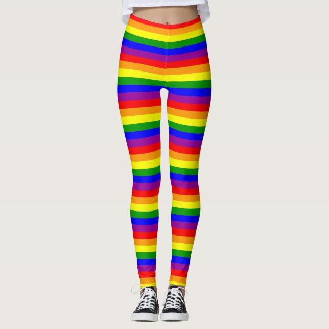 Pride Flagga LGBTQ+ Rainbow Färg Leggings (Framsida)
