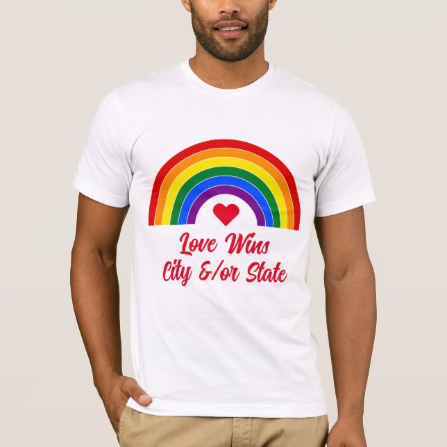 Pride Flagga Rainbow T Shirt (Framsida)