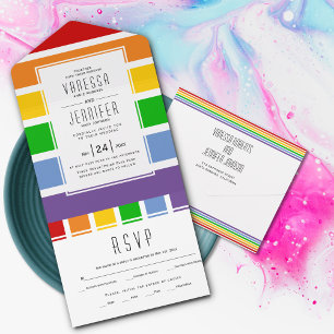 Pride flagga rand gay, lesbisk bröllop alla i ett