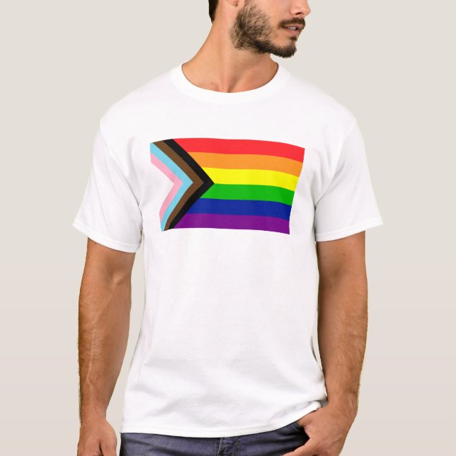 Pride Flagga Reboot - trans. och POC inklusive T-S T Shirt (Framsida)