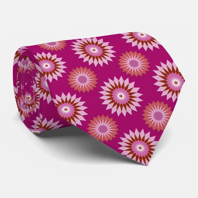 Pride flagga/rosa blomma i lesbisk mönster slips (Rullad)