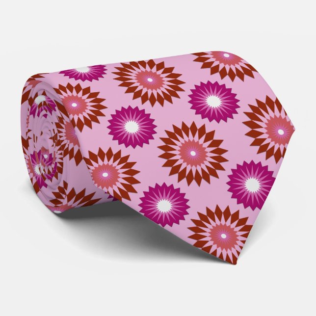 Pride flagga/rosa blomma i lesbisk mönster slips (Rullad)