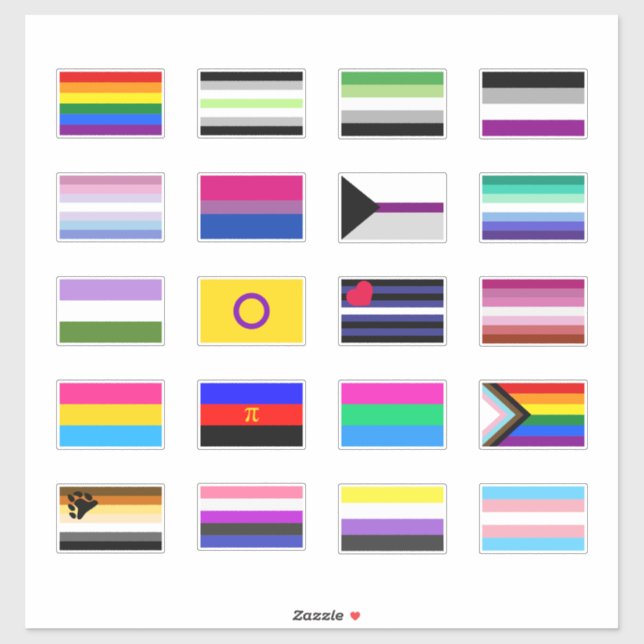 Pride Flaggor-etikettuppsättning Klistermärken (Ark)