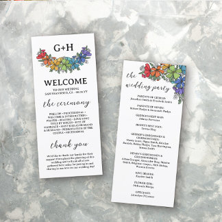 Pride Flowers Monogram LGBTQ Bröllop