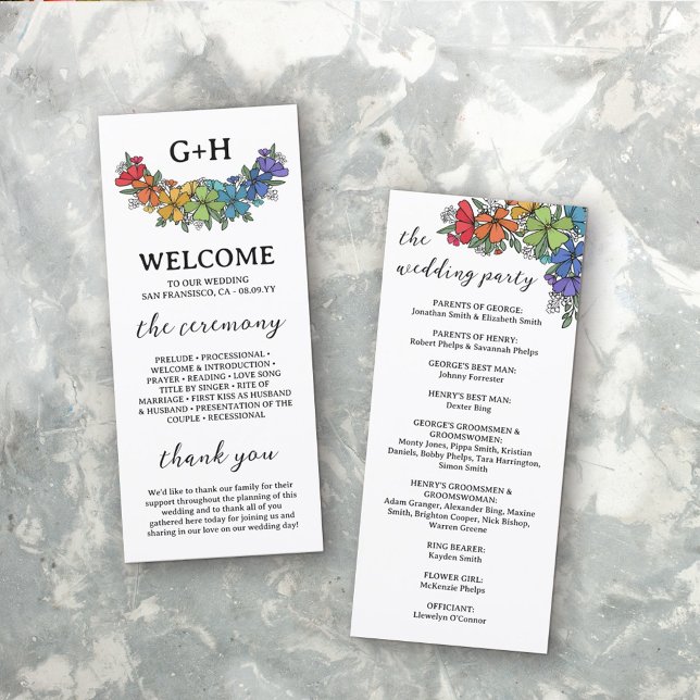 Pride Flowers Monogram LGBTQ Bröllop (Skapare uppladdad)