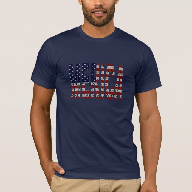 Pride för amerikan för USA flaggaGrungebrev MERICA Tröja (Framsida)