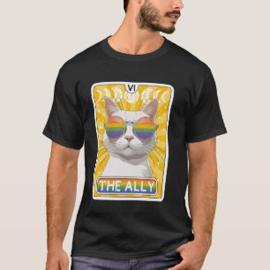 Pride för det funktionella Ally Cat Tarot Card Sun T Shirt