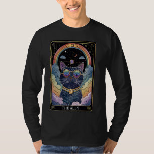 Pride för det funktionella Ally Cat Tarot Card Sun T Shirt