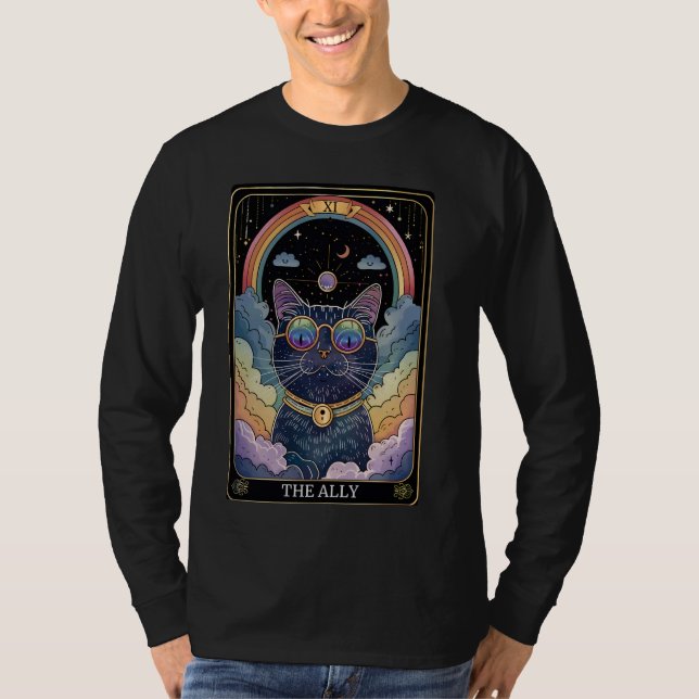 Pride för det funktionella Ally Cat Tarot Card Sun T Shirt (Framsida)