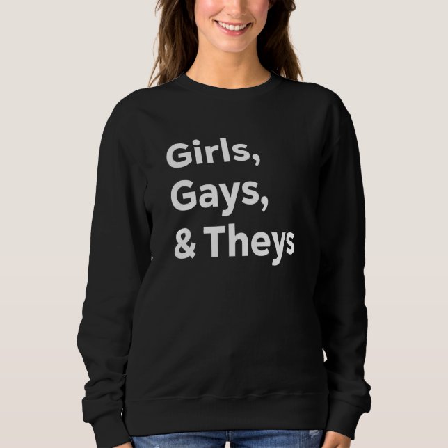 Pride för flickglor och Theys LGBT (icke-binär Les T Shirt (Framsida)