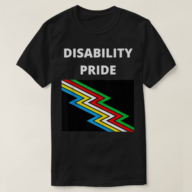 Pride för funktionsnedsättning med Flagga T Shirt (Design framsida)