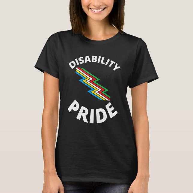 Pride för funktionsnedsättning med Flagga T Shirt (Framsida)