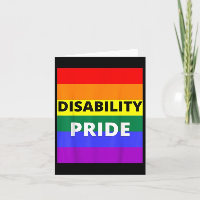 Pride för funktionsnedsättning med regnbåge-Flagga Kort (Framsida)