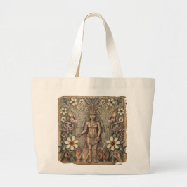 Pride för HBT-Blommigt+ Aztec- | Queer Mayan Art Jumbo Tygkasse