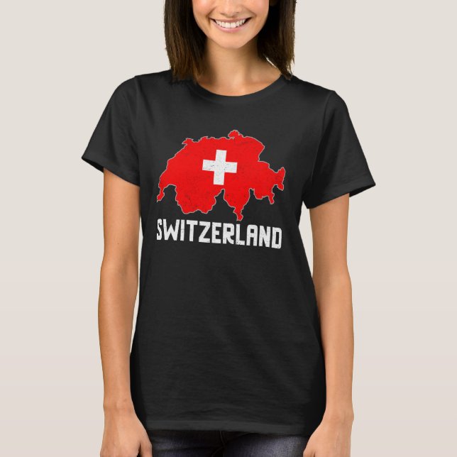 Pride för kläder, av Flagga i Schweiz, Karta T Shirt (Framsida)