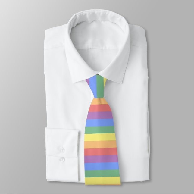 Pride för rand LGBT för urblekt regnbågeflagga Slips (Bunden)
