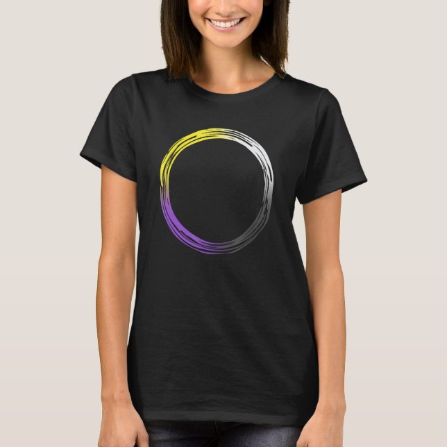 Pride för subtil cirkelsubtil, icke-binär Flagga E T Shirt (Framsida)