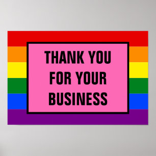 Pride för Tack Business LGBT-kunder - regnbåge Poster