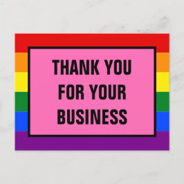 Pride för Tack Business LGBT-kunder - regnbåge Vykort