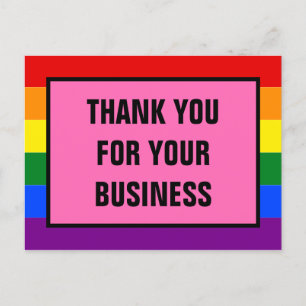 Pride för Tack Business LGBT-kunder - regnbåge Vykort