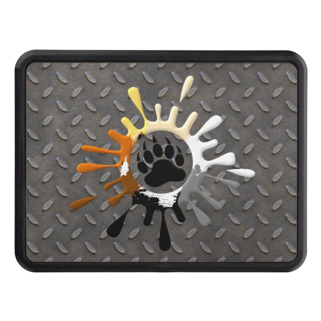 Pride för växellåda Flagga Stänk Bear Tass Dragkroksskydd (Framsidan)