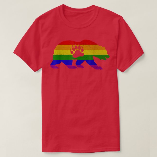 Pride för växellåda - HBT-Flagga Bear Tass T Shirt (Design framsida)