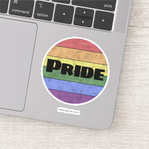 Pride för vintage av svartvit flagga i HBT-format Klistermärken