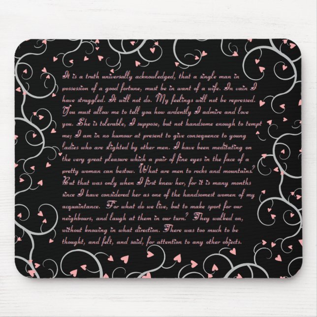 Pride- & fördomcitationstecken Mousepad Musmatta (Framsidan)