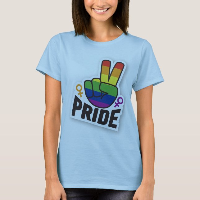 Pride Fredsblå kvinnor T Shirt (Framsida)