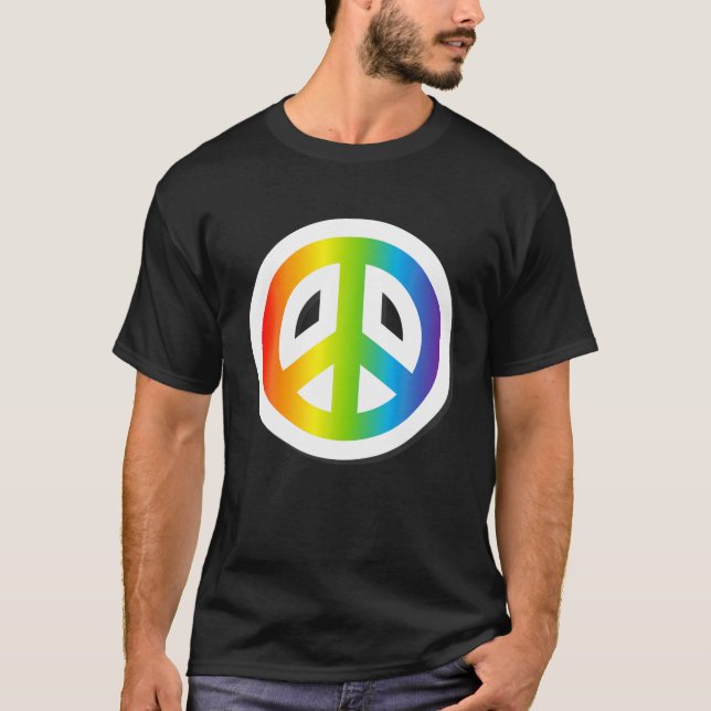 Pride FREDSTECKEN Kärlek Regnbåggrafik Tees LGBTQ T Shirt (Framsida)