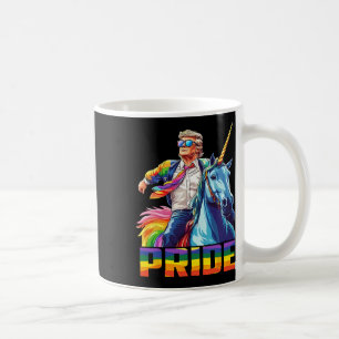 Pride Funny Trump Riding Unicorn Lgbt Gay Lesbisk Kaffemugg