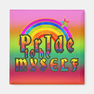 Pride Gay Lesbisk Equality Lycklig Rainbow Star Magnet