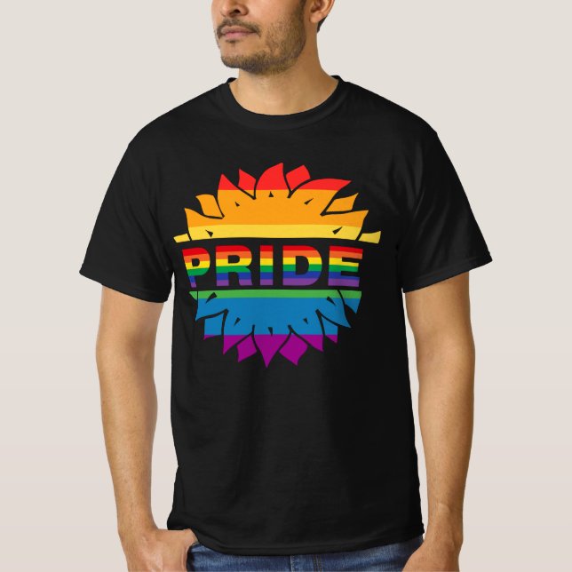 Pride-gay lgbtq queer rainbow solros T-Shirt (Framsida)