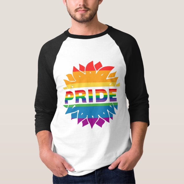 Pride-gay lgbtq queer rainbow solros T-Shirt (Framsida)