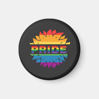 Pride-gay lgbtq queer rainbow solrosT-Shirt Magnet