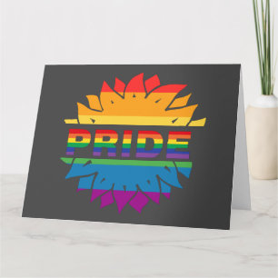 Pride-gay lgbtq-rå solros med regnbåge kort