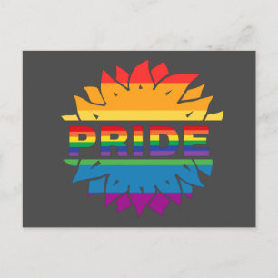 Pride-gay lgbtq-rå solros med regnbåge vykort