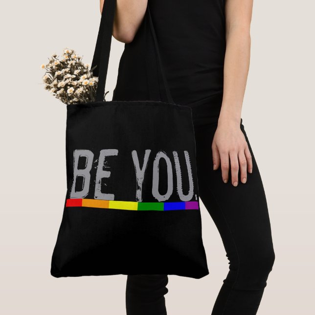 Pride Gay Pride Var dig själv Tygkasse (Närbild)