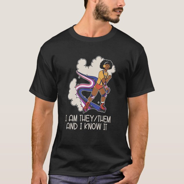 Pride Gender utan binärNeutralt Vätska T Shirt (Framsida)