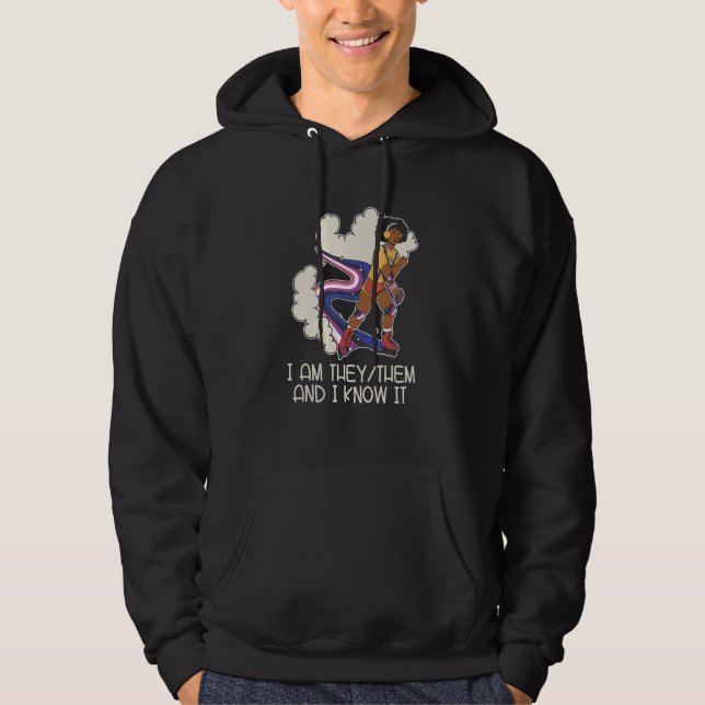 Pride Genderless - Non Binary Neutral Gender Fluid Hoodie (Framsida)