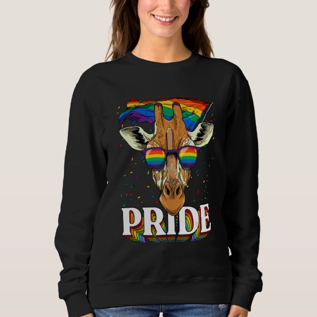 Pride Giraffe LGBTQ Rainbow Flag Pride Month Anima T Shirt (Framsida)