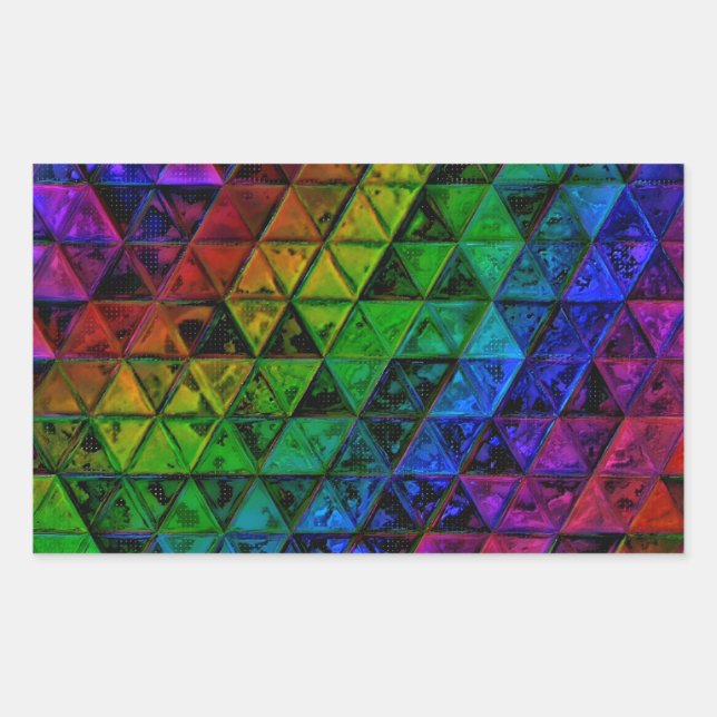 Pride glas rektangulärt klistermärke (Framsida)