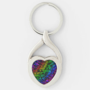Pride glas twisted heart silverfärgad nyckelring