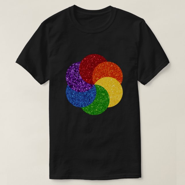 Pride Glitter Rainbow Swirl T Shirt (Design framsida)