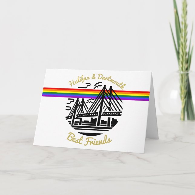 Pride Halifax Dartmouth, bästa vänner hälsningskor Helgkort (Framsida)