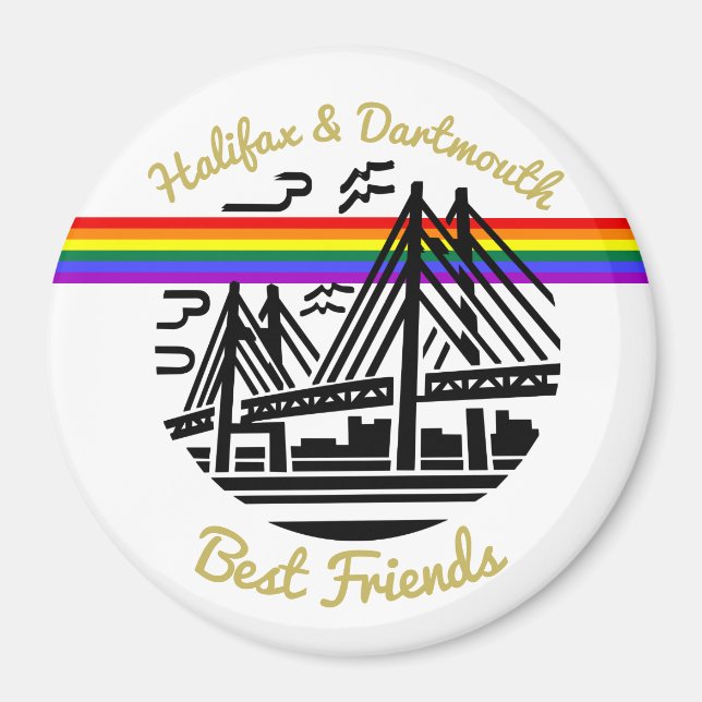 Pride Halifax Dartmouth, bästa vänner, kylskåp Magnet (Framsidan)